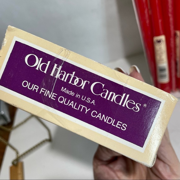 Vintage Old Harbor red 10 inch taper candles set of 12 - Picture 3 of 5